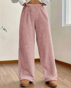 Women's Solid Color Loose Fleece Casual Pants