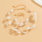 Versatile Baroque Pearl Necklace Bracelet For Women