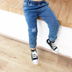 Boys Ripped Stretch Denim Trousers