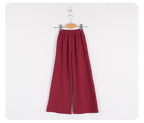 Girls' Simple Brushed Warm Straight-leg Pants
