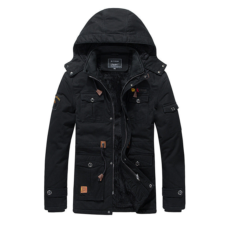 Men's Fleece Padded Mid-length Jacket