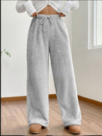 Women's Solid Color Loose Fleece Casual Pants