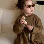 Girls' Loose Cape Top Bell-bottom Pants Suit