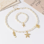 Haima Shell Necklace Starfish Bracelet Set Fashion Lady