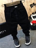 Boy's personality thickening plus velvet jeans