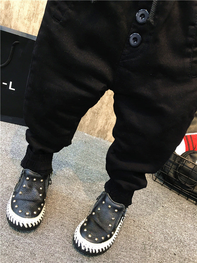 Boy's personality thickening plus velvet jeans