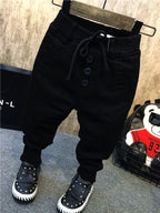 Boy's personality thickening plus velvet jeans