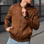European And American Leisure Suede Solid Color Coat