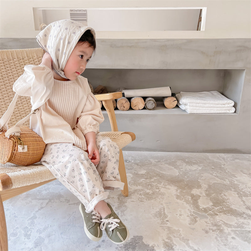 Autumn Washed Cotton Harem Pants Girls' Casual Pants