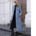 Ripped Mid-length Denim Jacket Amazon Wash Long Sleeve