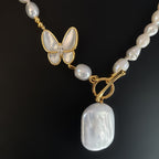 Simple And Niche Design Butterfly Pearl Necklace