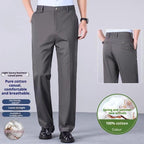 Men's Loose Plus Size Casual Straight-leg Cotton Trousers