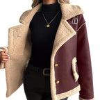 Women's Lamb Wool Locomotive Style Thick Coat