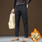 Men's Fleece-lined Slim Fit Tapered Casual Pants