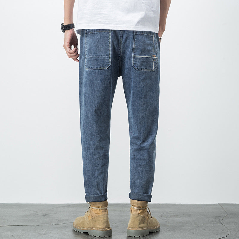 Men's Loose Plus Size Elastic Waist Jeans