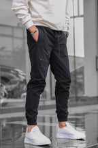 Men's Zipper Overalls Retro Casual Jogger Pants