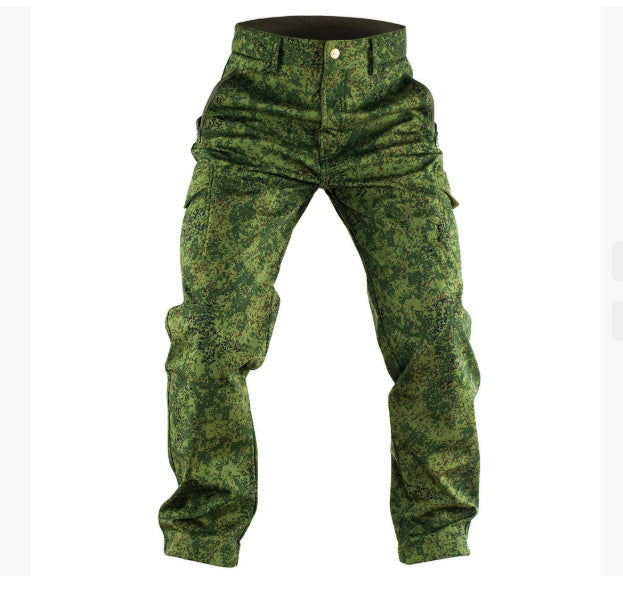 Outdoor Men's Fleece Soft Shell Pants Breathable And Windproof Wear-resistant