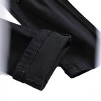 Tight Ripped Trendy Skinny Solid Color Simple Denim Trousers