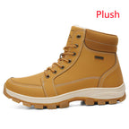 Plush high top cotton shoes for men
