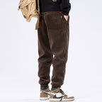 Autumn And Winter Ankle-tied Japanese Corduroy Retro Casual Sports Pants Men
