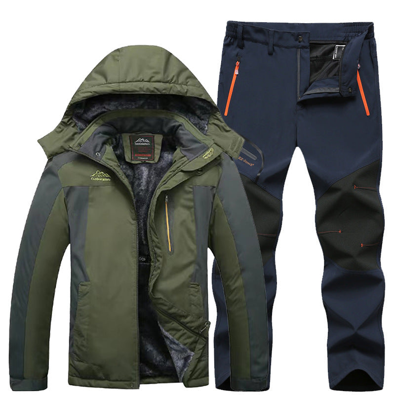 Outdoor Windproof And Frost-proof Men's Jacket and Pants Set