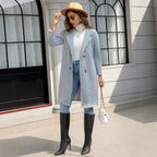 Women's Mid-Length French Hepburn Style Retro Slim Wool Coat