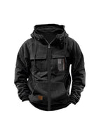 Printed Loose Zip Casual Hooded Sweatshirt