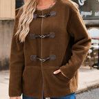 Apricot Toggle Button Teddy Women's Coat