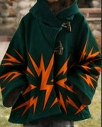 Winter New Women's Loose Retro Printed Woolen Coat