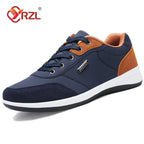 YRZL Men’s Waterproof Leather Walking Sneakers – Non-Slip Casual Sports Shoes for Spring and Autumn