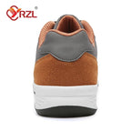 YRZL Men’s Waterproof Leather Walking Sneakers – Non-Slip Casual Sports Shoes for Spring and Autumn
