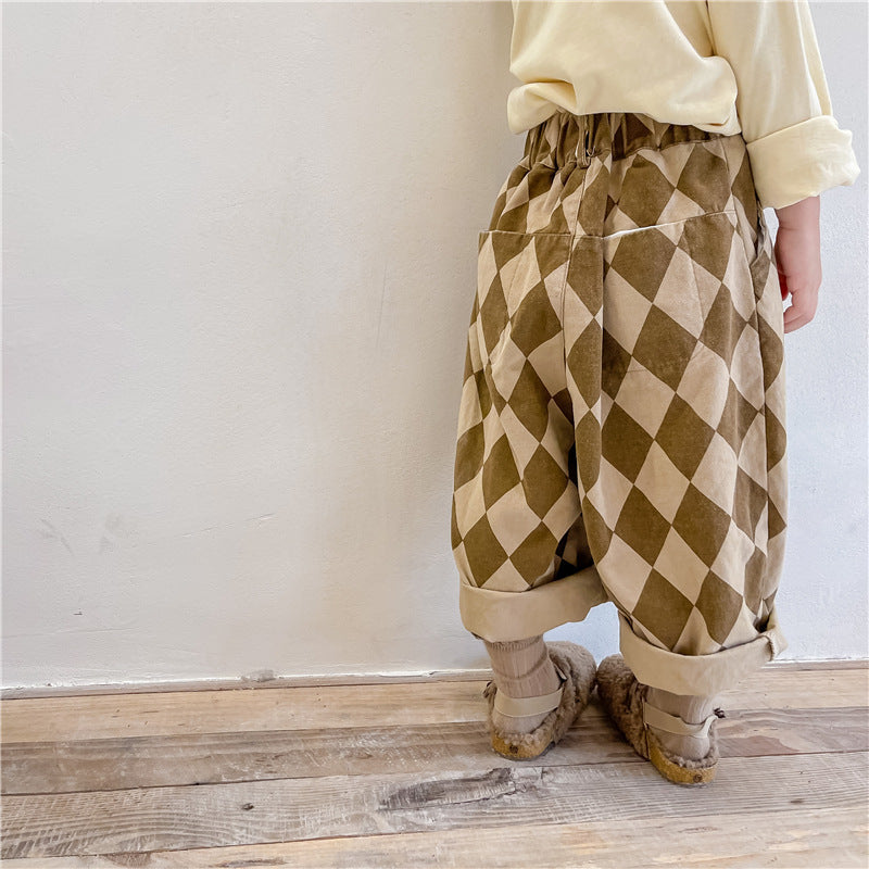 Girls Western Style Baggy Pants Trousers