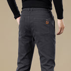 Men's Fleece-lined Slim Fit Tapered Casual Pants