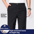 Men's Loose Plus Size Casual Straight-leg Cotton Trousers