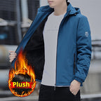 Fashion Casual Hooded Fleece-lined Thick Coat For Men