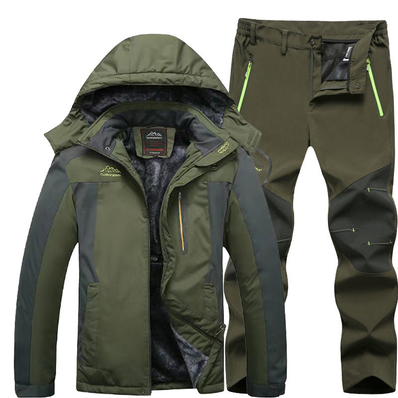 Outdoor Windproof And Frost-proof Men's Jacket and Pants Set