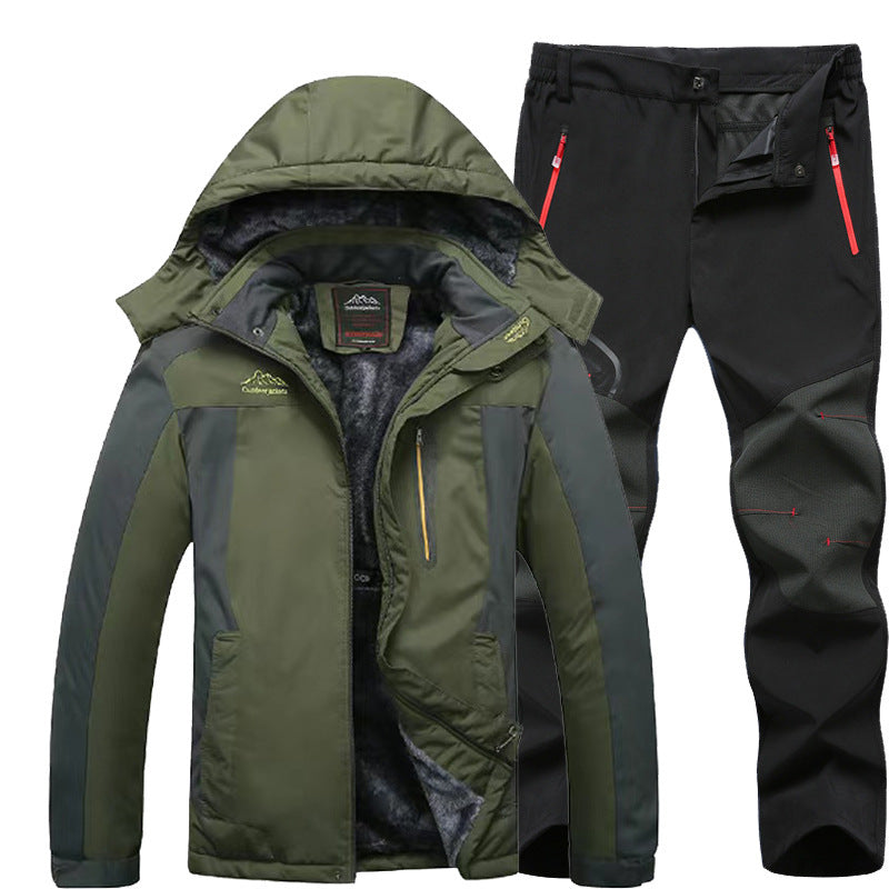 Outdoor Windproof And Frost-proof Men's Jacket and Pants Set