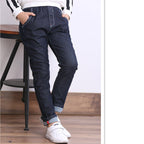 Boys' Jeans With Thick Fleece, Winter Children's Casual Wear