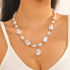 Multi-layer Sweater Clavicle Chain European And American Retro Irregular Baroque Shaped Necklace