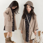 Cardigan Button Knitted Children's Thick Collar Sweater Girls Single Row