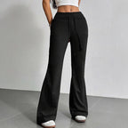 Women's Solid Color Spring High Waist Drawstring Straight Loose Casual Pants