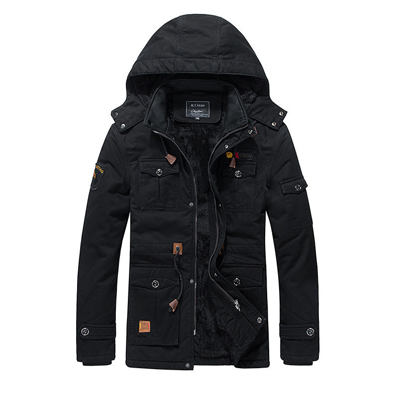 Men's Fleece Padded Mid-length Jacket