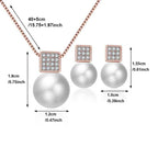Versatile Square Pearl Earring and Necklace Jewelry Set