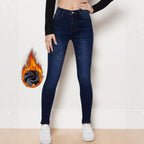 Women's Fleece-lined Elegant And Comfortable Skinny Jeans