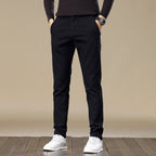 Men's Fleece-lined Slim Fit Tapered Casual Pants