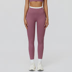 High Waist Contrast Color Tight Trousers Running Fitness Clothes