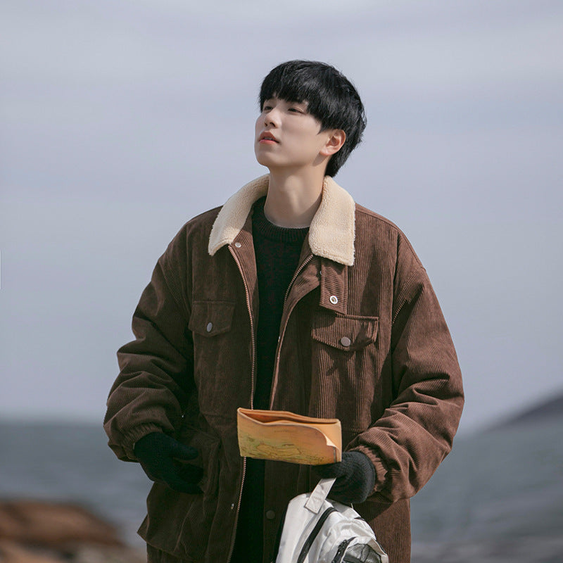 Retro Fashion Mens Workwear Cotton Coat Tide