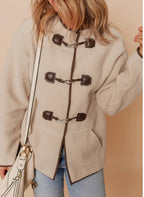 Apricot Toggle Button Teddy Women's Coat