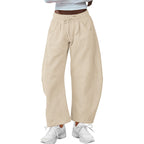 Fashion Loose Sports Drawstring Pocket Cropped Sweatpants
