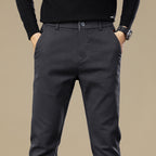 Men's Fleece-lined Slim Fit Tapered Casual Pants